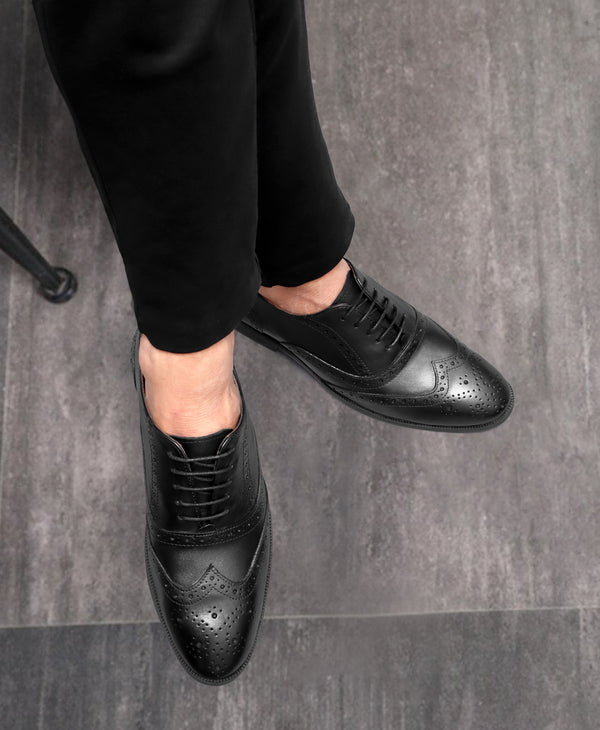 Full Brogue Oxford Shoes - Black