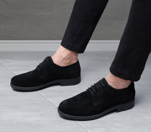 Suede Casual Derby Shoes - Black
